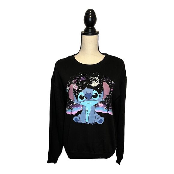 Disney Lilo & Stitch Women's Small Black Pullover Sweater Stitch in Space - Picture 2 of 7